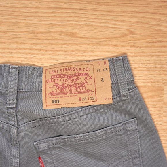 Vintage Levi's 501 Women's Gray Denim High Waist MOM Fly Buttons Jeans, Sz 28 - Picture 11 of 11